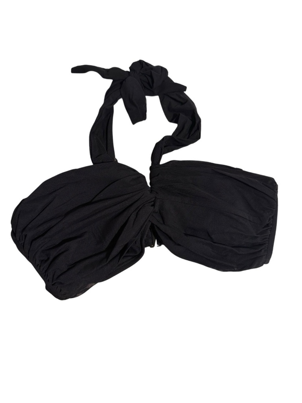 Carmen Marc Valvo Season Cruise Black Bandeau Halter Tie Bikini Top NWT - Picture 3 of 16